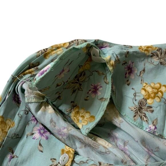 Vintage CDC Floral Dress Size 22 Nightgown Sleepwear Pleated Shoulder Pads - Picture 7 of 9